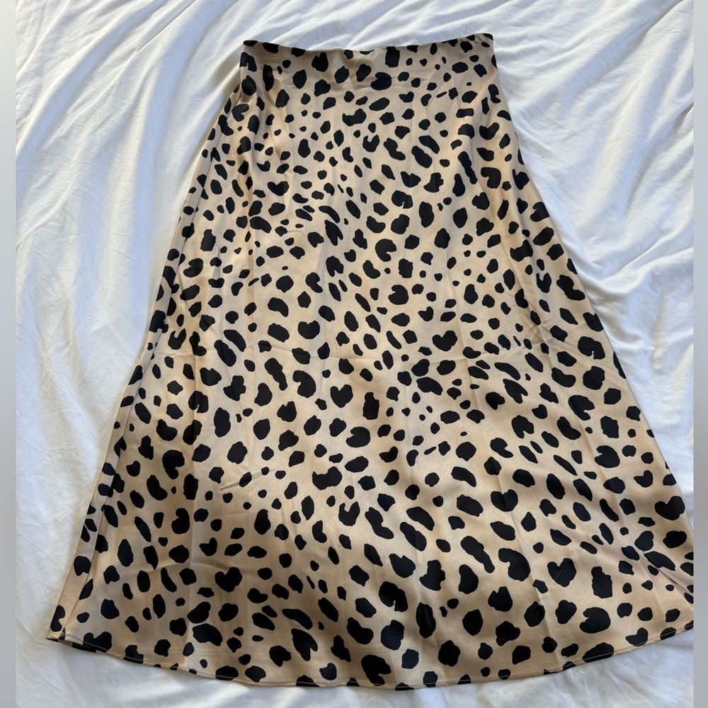 Aqua Midi Slip Skirt - Animal Print Small - Picture 2 of 4